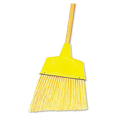 Boardwalk® Angler Broom, Plastic Bristles, 53" Wood Handle, Yellow