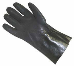 Fisher Scientific Chemical Protection Glove Fisherbrand™ One Size Fits Most PVC / Jersey Black 12 Inch Gauntlet Cuff NonSterile - M-969811-4447 - Box of 12