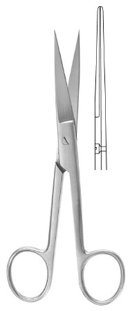 Operating Scissors McKesson Argent™ 4-1/2 Inch Surgical Grade Stainless Steel Finger Ring Handle Straight Sharp Tip / Sharp Tip - M-970135-3644 - Each