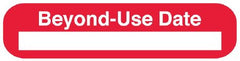 United Ad Label Pre-Printed Label UAL™ Auxiliary Label Red Paper BEYOND USE DATE White Quality Control Label 3/8 X 1-5/8 Inch - M-970787-1252 - Roll of 1