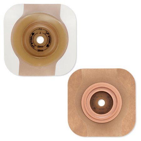 Hollister Ostomy Barrier New Image™ CeraPlus™ Trim to Fit, Extended Wear Adhesive Tape Borders 57 mm Flange Red Code System Up to 1-1/2 Inch Opening