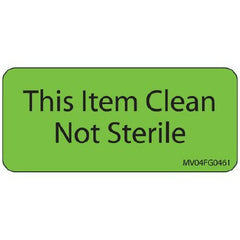 Precision Dynamics Pre-Printed Label MedVision® Advisory Label Green Paper This Item Clean Not Sterile Black Alert Label 1 X 2-1/4 Inch - M-971629-4225 - Roll of 1