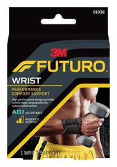 3M Wrist Support 3M™ Futuro™ Performance Comfort Low Profile / Wraparound Nylon / Polyester / Polyurethane / Spandex Left or Right Hand Black One Size Fits Most