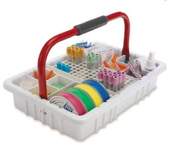 Market Lab Inc Phlebotomy Tray 3.2 X 10 X 14.7 Inch ID, 9.5 X 11.5 X 16.5 Inch OD, With 17 mm Tube Rack, 4 Compartments For ML10406, ML1882 Tray Lid