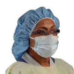 Cardinal Procedure Mask with Eye Shield Insta-Gard® Pleated Earloops One Size Fits Most Blue NonSterile ASTM Level 1