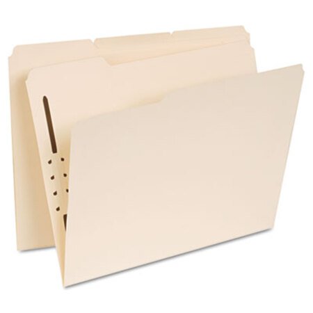 Universal® Reinforced Top Tab Folders with One Fastener, 1/3-Cut Tabs, Letter Size, Manila, 50/Box