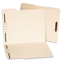 Universal® Deluxe Reinforced Top Tab Folders with Two Fasteners, 1/3-Cut Tabs, Letter Size, Manila, 50/Box