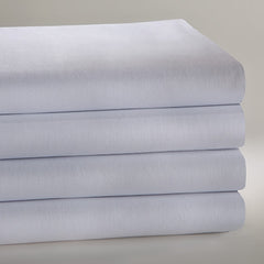 Standard Textile Bed Sheet Flat 66 W X 115 L Inch White Cotton 55% / Polyester 45% Reusable