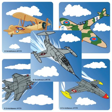 SmileMakers SmileMakers® 100 per Unit Jet Fighters Sticker 2.5 Inch