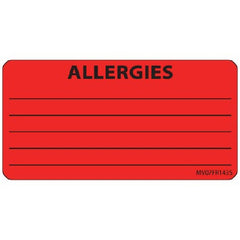 Precision Dynamics Pre-Printed Label MedVision® Allergy Alert Red Paper Allergies Black Alert Label 1-1/2 X 2-15/16 Inch - M-972911-1650 - Each