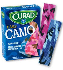 Medibadge Adhesive Strip Curad® 3/4 X 3 Inch Plastic Rectangle Kid Design (Camp Camo) Sterile