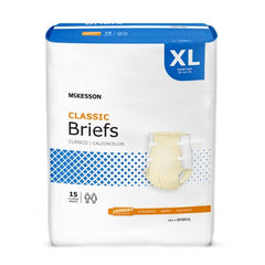 Unisex Adult Incontinence Brief McKesson Classic X-Large Disposable Light Absorbency - M-973141-1742 - Case of 60