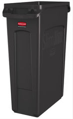 RJ Schinner Co Trash Can Rubbermaid® Slim Jim® 23 gal. Rectangular Black LLDPE Open Top - M-973698-3997 - Case of 4