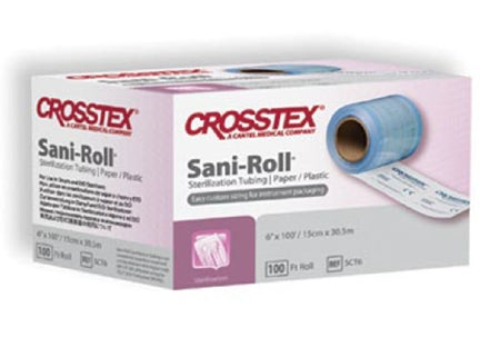 SPS Medical Supply Sterilization Roll Sani-Roll® Ethylene Oxide (EO) Gas / Steam 3 Inch X 100 Foot Transparent / Blue Self Seal Paper / Film