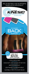 Fabrication Enterprises Kinesiology Tape Kinesio® Pre-Cut Back Cotton 12 X 1 X 8 Inch Pink / Black NonSterile