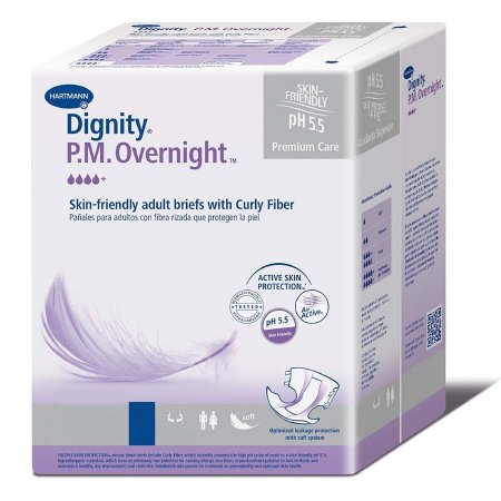 Hartmann Unisex Adult Incontinence Brief Dignity P.M® Overnight™ Large Disposable Heavy Absorbency - M-974214-2531 - Case of 72