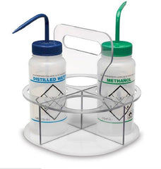 Market Lab Inc Rotating Wash Bottle Holder 8.5 X 8.5 X 9 Inch, Latex-free, 360° Rotation, 4 Section