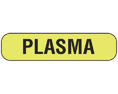 Shamrock Scientific Pre-Printed Label Shamrock Auxiliary Label Yellow Plasma Black Lab / Specimen 5/16 X 1-1/4 Inch - M-974937-1866 - Each