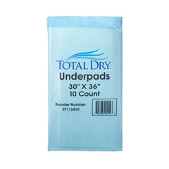 Secure Personal Care Products Underpad TotalDry™ 30 X 36 Inch Disposable Fluff / Polymer Heavy Absorbency - M-975701-1497 - Bag of 10