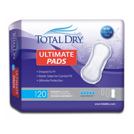 Secure Personal Care Products Bladder Control Pad TotalDry™ 16-1/2 Inch Length Heavy Absorbency Polymer Core Regular Adult Female Disposable - M-975712-2113 - Bag of 20