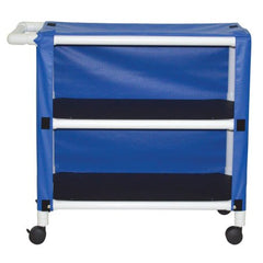 MJM International Linen Cart with Cover 2 Shelves 100 lbs. per Shelf Weight Capacity PVC 3 Inch Twin Casters - M-976630-3942 - Each