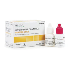 Urine Chemistry Liquid Urine Dipstick Control Solution, 2 Levels McKesson Consult™ Analyte Testing Positive Level / Negative Level 3 X 10 mL