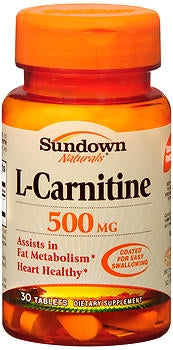 US Nutrition Dietary Supplement Sundown Naturals® L-Carnitine 500 mg Strength Tablet 30 per Bottle