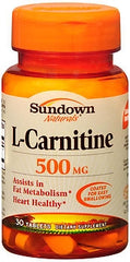 US Nutrition Dietary Supplement Sundown Naturals® L-Carnitine 500 mg Strength Tablet 30 per Bottle