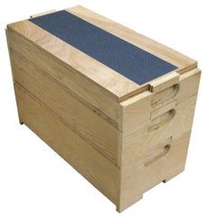 Fabrication Enterprises Step Stool Stackable 3-Steps Wood 4 / 6 / 8 Inch Step Height - M-977351-1114 - ST/1