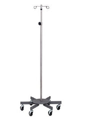 Clinton Industries IV Pole Ram Horn Hooks 2-Hook 6 Legs Epoxy Coated Base, 3 Inch Rubber Wheel Ball Bearing Casters, 26 Inch Base Diameter - M-977862-2570 - Each