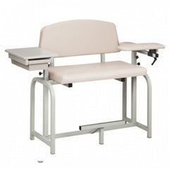 Clinton Industries Blood Drawing Chair with Drawer Lab X Series Extra Tall / Wide Single Adjustable Flip Up Armrest Wedgewood Blue