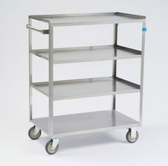 Lakeside Manufacturing Linen Cart 4 Shelves 500 lbs. Weight Capacity Stainless Steel 5 Inch Casters, 2 Fixed, 2 Swivel - M-978008-1805 - Each