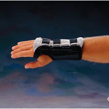 Patterson Medical Supply Wrist Brace Rolyan® Workhard D-Ring™ Aluminum / Cotton / Leather Left Hand Black Medium