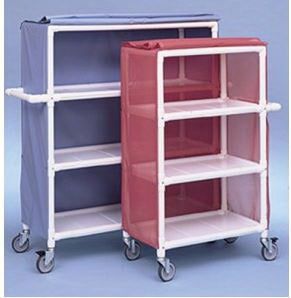 Duralife Linen Cart with Cover 3 Shelves PVC 4 Inch Casters - M-978194-2464 - Each