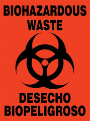 Medical Safety Systems Door / Wall Sign Caution Biohazard Waste - M-978216-3371 - Each