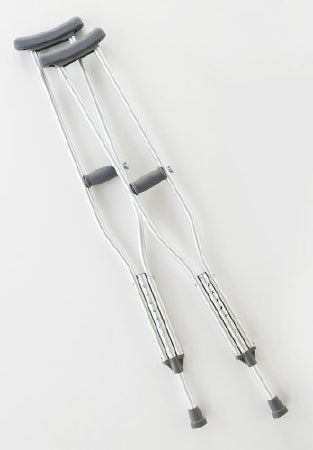 Cardinal Underarm Crutches Aluminum Frame Adult 300 lbs. Weight Capacity Push Button Adjustment