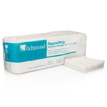 Richmond Dental Company Nonwoven Sponge Polyester / Rayon 4-Ply 4 X 4 Inch Square NonSterile