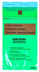 Elkay Plastics Specimen Transport Bag with Document Pouch Lab-Seal® Tamper-Evident 6 X 10 Inch LDPE Adhesive Closure Biohazard Symbol / Storage Instructions NonSterile