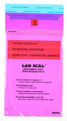 Elkay Plastics Specimen Transport Bag with Document Pouch Lab-Seal® Tamper-Evident 6 X 10 Inch LDPE Adhesive Closure Biohazard Symbol / Storage Instructions NonSterile
