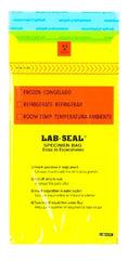 Elkay Plastics Specimen Transport Bag with Document Pouch Lab-Seal® Tamper-Evident 6 X 10 Inch LDPE Adhesive Closure Biohazard Symbol / Storage Instructions NonSterile