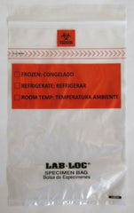 Elkay Plastics Specimen Transport Bag with Document Pouch Lab-Loc® 12 X 15 Inch LDPE Zip Closure Biohazard Symbol / Storage Instructions NonSterile