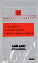 Elkay Plastics Specimen Transport Bag with Document Pouch Lab-Loc® 4 X 6 Inch LDPE Zip Closure Biohazard Symbol / Storage Instructions NonSterile
