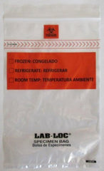 Elkay Plastics Specimen Transport Bag with Document Pouch Lab-Loc® 6 X 9 Inch LDPE Zip Closure Biohazard Symbol / Storage Instructions NonSterile