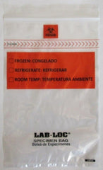 Elkay Plastics Specimen Transport Bag with Document Pouch Lab-Loc® 6 X 9 Inch LDPE Zip Closure Biohazard Symbol / Storage Instructions NonSterile