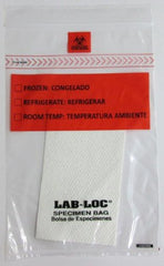 Elkay Plastics Specimen Transport Bag with Document Pouch and Absorbent Pad Lab-Loc® 6 X 9 Inch LDPE Zip Closure Biohazard Symbol / Storage Instructions NonSterile