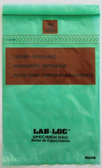 Elkay Plastics Specimen Transport Bag with Document Pouch Lab-Loc® 6 X 9 Inch LDPE Zip Closure Biohazard Symbol / Storage Instructions NonSterile