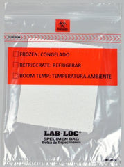 Elkay Plastics Specimen Transport Bag with Document Pouch and Absorbent Pad Lab-Loc® 8 X 10 Inch LDPE Zip Closure Biohazard Symbol / Storage Instructions NonSterile