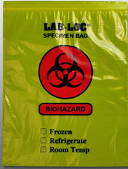 Elkay Plastics Specimen Transport Bag Lab-Loc® 12 X 15 Inch LDPE Zip Closure Biohazard Symbol / Storage Instructions NonSterile