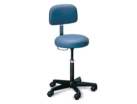 Hausmann Industries Air Lift Stool Padded Backrest Pneumatic Height Adjustment / Hand Operated 5 Casters Dove Gray - M-979119-1459 - Each