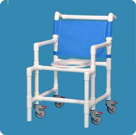 IPU Shower Chair Original Fixed Arm PVC Frame Mesh Back